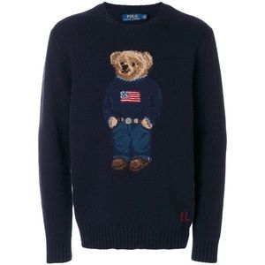 POLO RALPH LAUREN Navy Isle Crew Bear Knit Sweater
